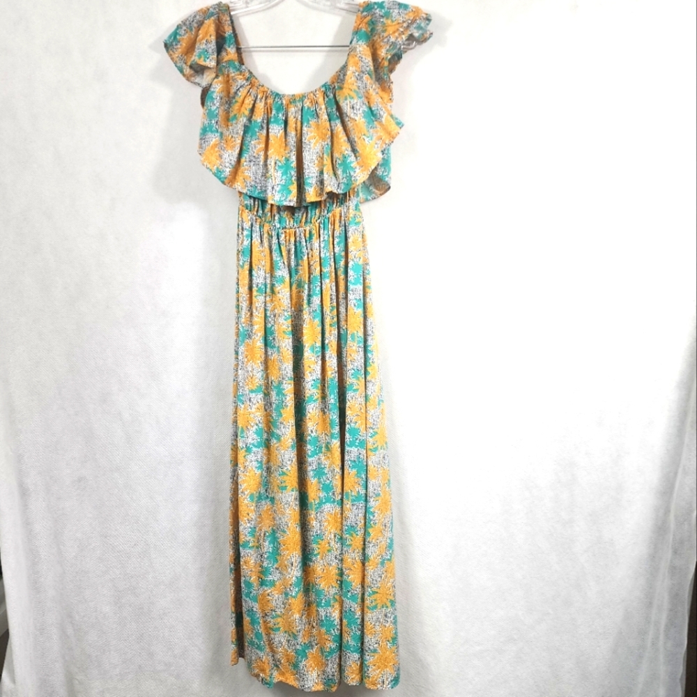 Mk Co Floral Ruffle Maxi Dress